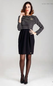 Vestido  combinado  a rayas